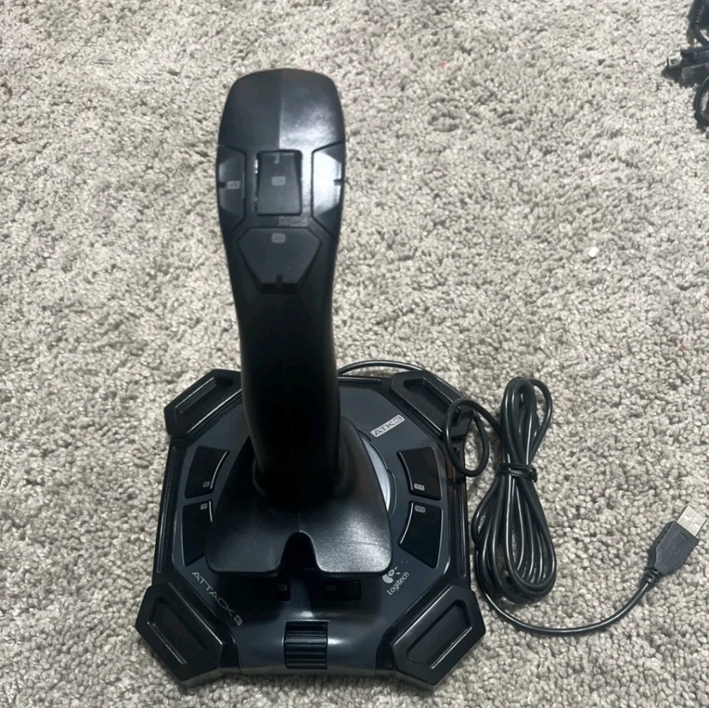 Logitech Attack 3 Gaming Joystick J-UJ18 USB ATK3 Flight Simulator Controller